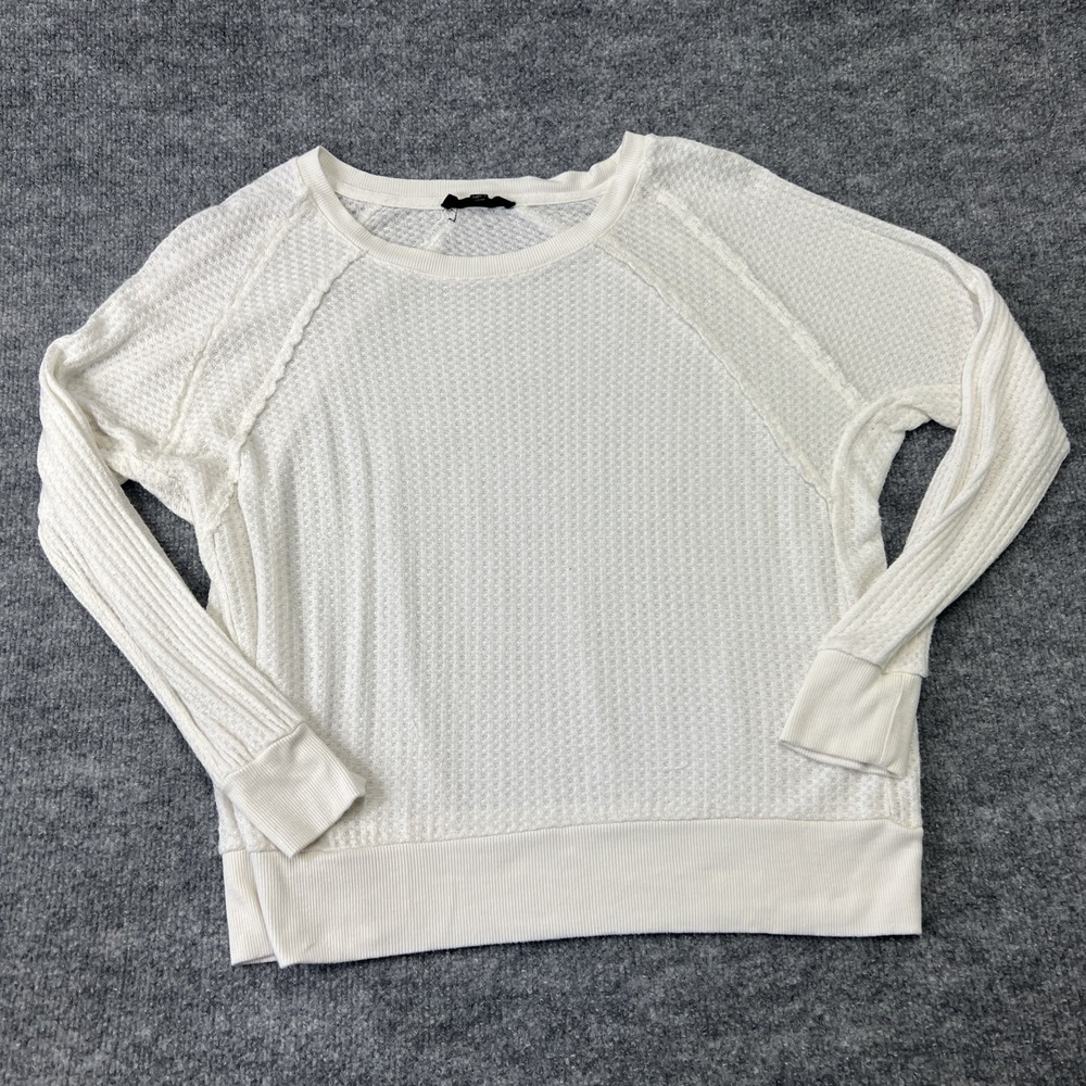 Jane + Delancy Women's long sleeve top sweater white size M Medium